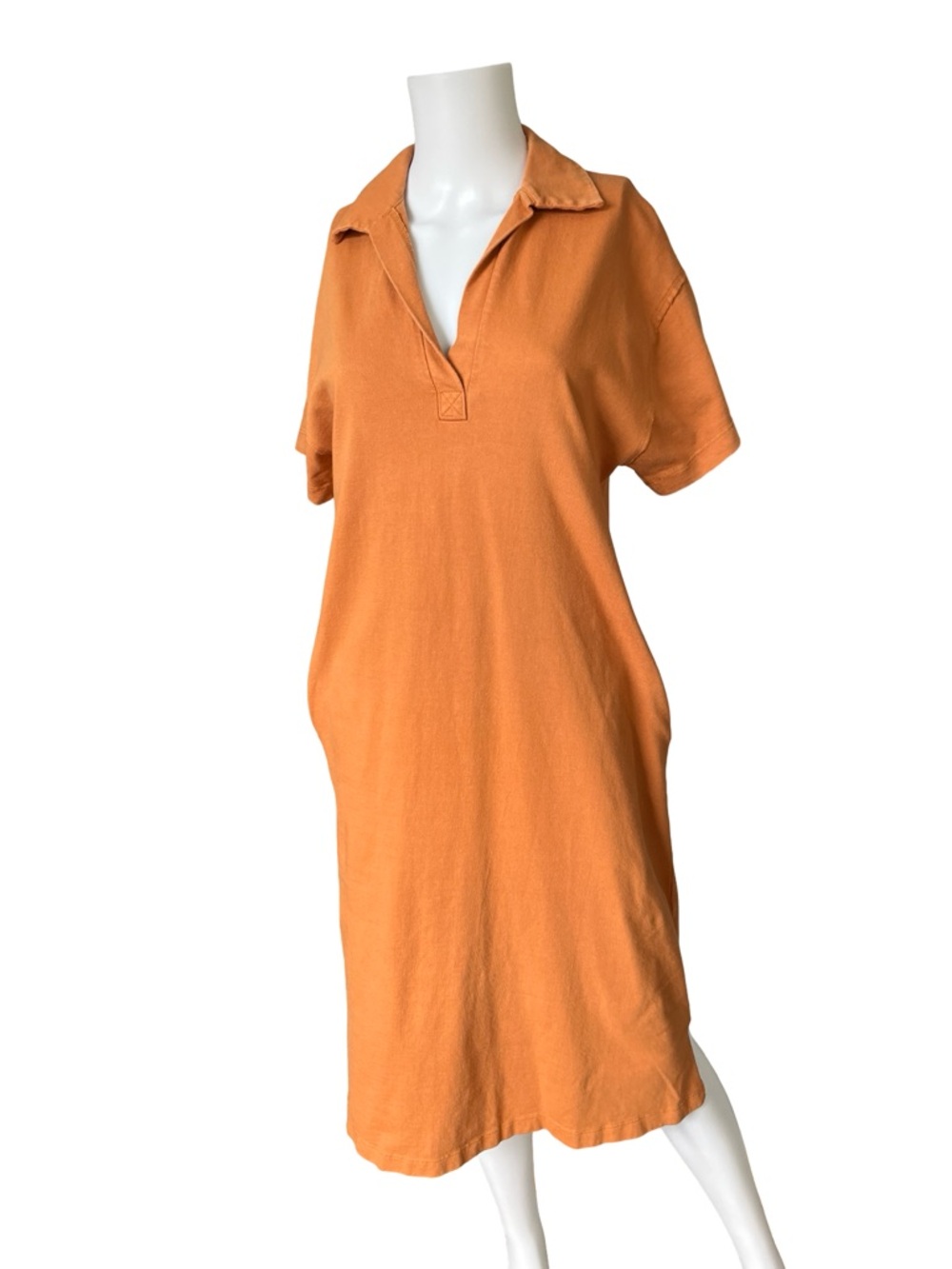 Urban Outfitters Orange Preppy Polo Dress Short Sleeve Cotton Womens Size XS